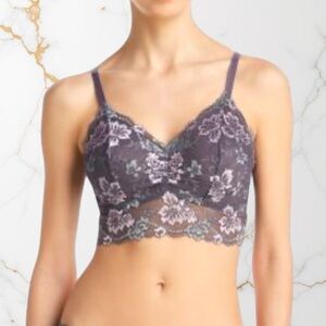 Cosabella Savonna Lace FloralBralette in Purple and Cream